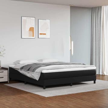vidaXL Boxspring bed kunstleer zwart 180x200 cm, Huis en Inrichting, Slaapkamer | Bedden, Overige materialen, Eenpersoons, Verzenden