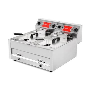 UnniCooking Friteuse | 2x 12L | 400V | Aftapkranen | 700x650, Ophalen of Verzenden, Nieuw in verpakking