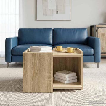 vidaXL Salontafel Sonoma Eiken 50,5 x 50 x 33 cm Bewerkt, Verzenden, Nieuw, Overige houtsoorten, 50 tot 100 cm