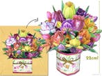 Grote Vrijstaande Vaas met Kleurrijke Tulpen pop-up wensk..., Verzenden, Nieuw