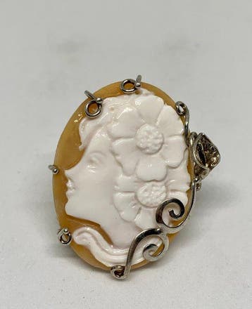 Zilver - Ring - Schelp van Sardonica