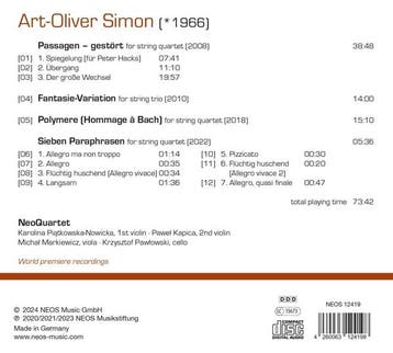 cd - neoquartet - ART-OLIVER SIMON WORKS FOR STRINGS (nieuw), Verzenden, Zo goed als nieuw