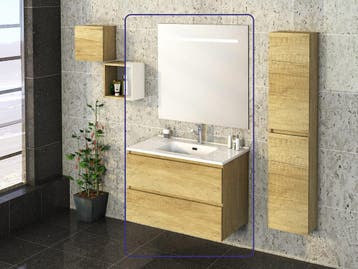 SEPHIA compleet badmeubel  80cm nature, Huis en Inrichting, Badkamer | Badkamermeubels, Verzenden, Nieuw