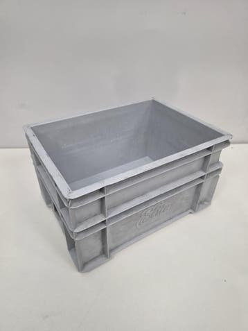 Stapelbak, 400x300x220 mm, euronorm, grijs kunststof,, Gebruikt, Minder dan 50 cm, Ophalen of Verzenden, Minder dan 40 cm