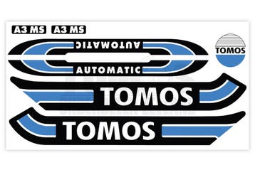 Tomos Stickerset glans standaard automatic zwart / lichtb..., Ophalen of Verzenden, Nieuw, A.J. Bromfiets Parts B.V.