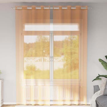 vidaXL Gordijnen voile met doorvoertules 2 st 140x260 cm, Verzenden, Nieuw, Oranje