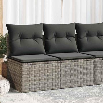 vidaXL 2-delige Loungeset met kussens poly rattan acacia, Verzenden, Nieuw, Loungeset