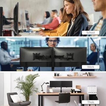 Dubbele Monitor Arm - Standaard - Beugel - 2 Schermen -, Computers en Software, Verzenden, Zo goed als nieuw