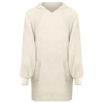vidaXL Deken hoodie KINN Crème L Katoen, Verzenden, Nieuw