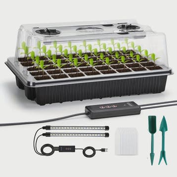 Professionele Zaad Starter Kit: 40 Cellen, 2 Groeilampen & V, Tuin en Terras, Verzenden, Nieuw