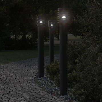 vidaXL Buitenvloerlamp met stopcontact 110 cm roestvrijstaal, Verzenden, Nieuw, Vloerlamp