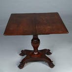 Mahonie Wandtafel uitklapbaar tot vierkante theetafel of spe, Antiek en Kunst, Ophalen of Verzenden