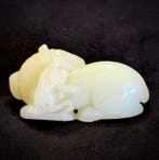 Jade-beeldhouwwerk, groot formaat! - Nefriet Jade - China -
