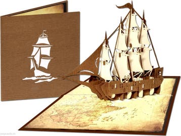 Schitterend 3D Piraten Zeilschip met Landkaart | Pop-up k..., Verzenden, Nieuw