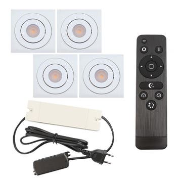 4 kantelbare veranda spots Rona vierkant, IP44, met, Ophalen of Verzenden, Nieuw