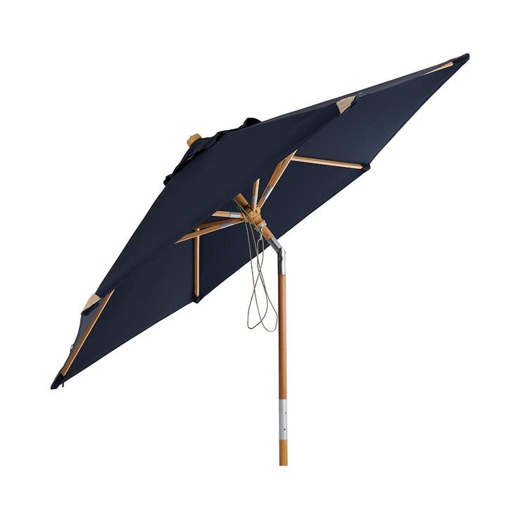 *WOONWINKEL* Brafab Trieste Houten Parasol Blauw 250 Cm Kant, Tuin en Terras, Tuinsets en Loungesets, Nieuw, Verzenden