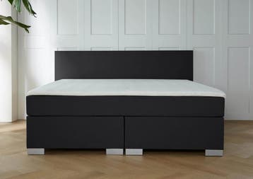 ACTIE! Boxspring Nantes 160 200 Zwart, Huis en Inrichting, Slaapkamer | Boxsprings, Verzenden, Zwart, 200 cm, Modern