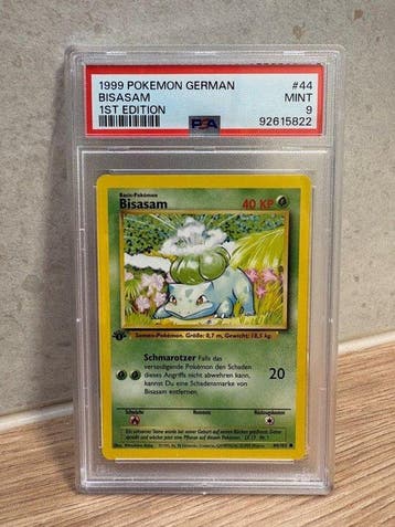 Graded card 1999 Pokémon Bulbasaur #44/102 Base Set 1st, Nieuw