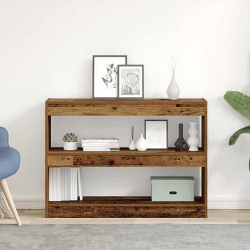 vidaXL Boekenkast 2-laags 100 x 30 x 72 cm Bewerkt hout Oud, Minder dan 50 cm, Verzenden, Nieuw, Minder dan 100 cm