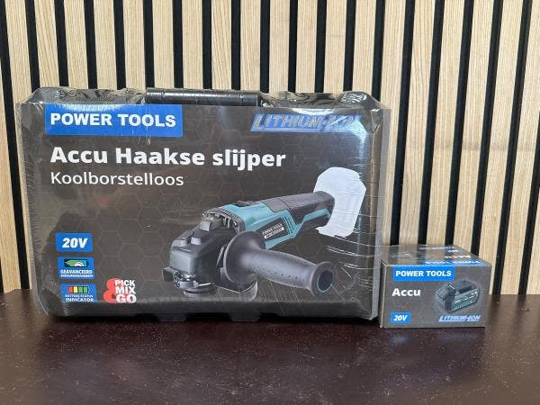 Veiling - 20V Accu Haakse Slijper 115 mm met 4.0Ah Accu en K, Doe-het-zelf en Verbouw, Gereedschap | Slijpmachines