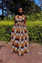 Afrikaanse print Infinity Multiway Maxi Jurk - Bruin & Geel-, Kleding | Dames, Ophalen of Verzenden, Nieuw