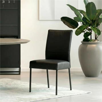 Leren eetkamerstoel Real - Toledo Pacific (donkerblauw) -, Huis en Inrichting, Stoelen, Blauw, Nieuw, Ophalen of Verzenden, Industrieel, Modern