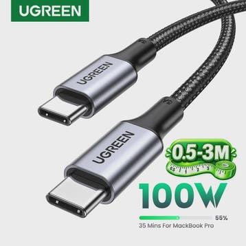 UGREEN 100W USB-C naar USB-C Kabel met E-Marker Chip - PD Fa, Verzenden, Nieuw