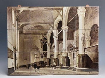 Tegel - De Distel tegeltableau - Naar J. Bosboom - 1900-1910