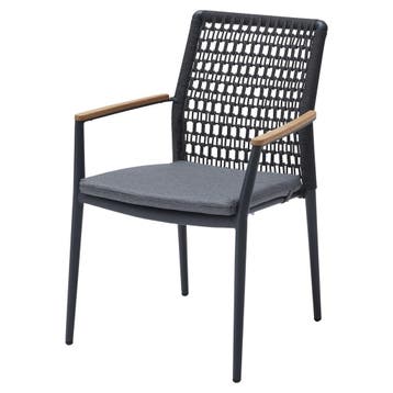 Salta dining tuinstoel rope aluminium antraciet stapelbaar, Ophalen of Verzenden, Nieuw