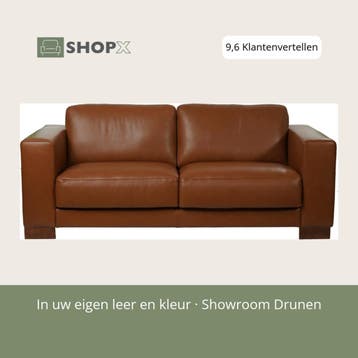 Leren bank Clear - 2,5 zits - Elegance Cognac (cognac) -, Huis en Inrichting, Bohemian, Eigentijds, Modern, Retro, Vintage, Nieuw