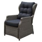 Ibiza lounge tuinstoel verstelbaar grijs, Tuin en Terras, Ophalen of Verzenden, Nieuw, Wicker