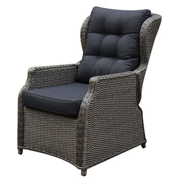 Ibiza lounge tuinstoel verstelbaar grijs, Ophalen of Verzenden, Nieuw, Wicker