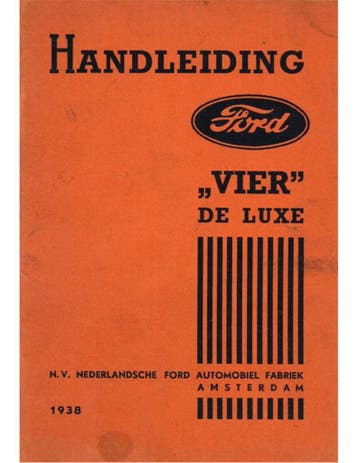 1938 FORD VIER DE LUXE INSTRUCTIEBOEKJE NEDERLANDS, Auto diversen, Handleidingen en Instructieboekjes