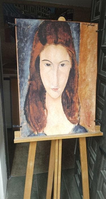 Modigliani - Retrato Onírico de mujer joven, Antiek en Kunst, Kunst | Tekeningen en Foto's