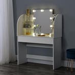 [en.casa] Kaptafel Köla met Led-verlichting en spiegel wit, Verzenden, Nieuw