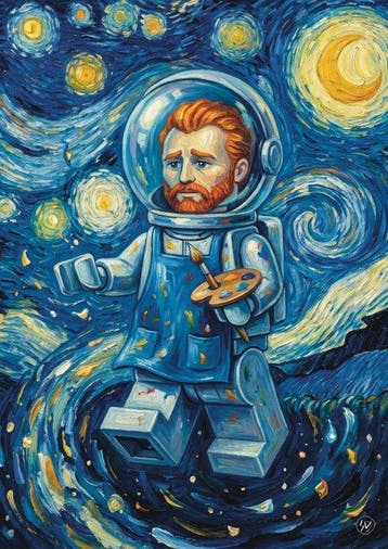 SDIMART - Vincent Van Gogh Lego Style Limited Edition W/COA, Nieuw