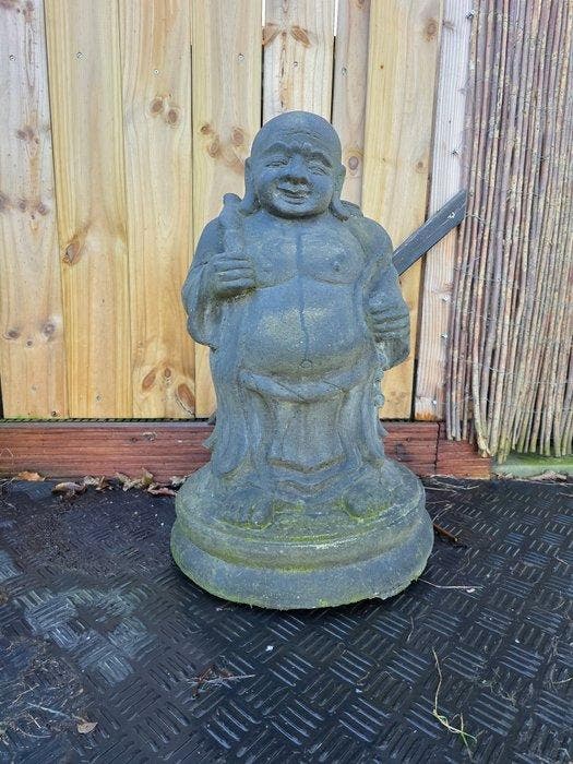 Beeld, Happy Buddha - 74 cm - gegoten steen/beton - 2020, Antiek en Kunst, Kunst | Designobjecten