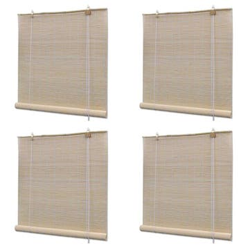 vidaXL Rolgordijnen 4 st 120x160 cm bamboe natuurlijk, Verzenden, Nieuw, Beige
