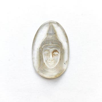 Oud-Siamese Crystal Boeddhas Hoofd Kraal Cabochon - 42 mm