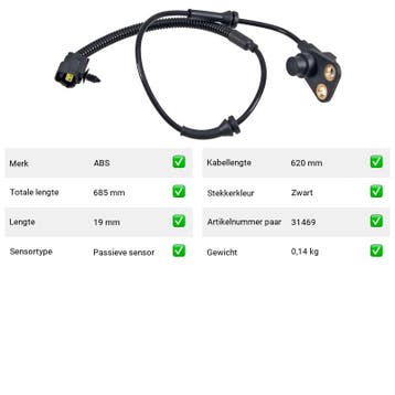 ABS-sensor Vooras Chevrolet Matiz 0.8 (2000-2006), Verzenden, Nieuw, Chevrolet