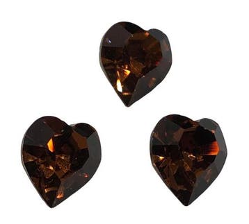 2 x Preciosa kristal puntsteen hart 10 mm – bruin, Ophalen of Verzenden, Nieuw, Overige typen