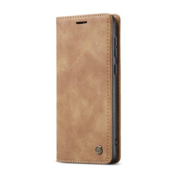 CaseMe book case leer - Samsung Galaxy A35 - licht bruin, Verzenden, Nieuw