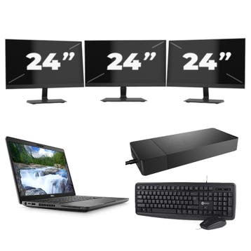 Dell Latitude 5401 -   i7-9e 8GB  - 256GB  + 3x 24 inch, Computers en Software, Windows Laptops, Qwerty, Verzenden, Refurbished