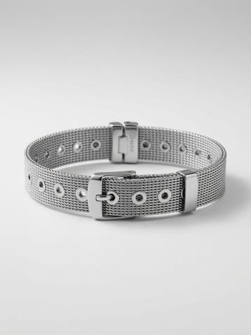 Zilver-Stijl Horlogeband Armband Sieraden, Sieraden, Tassen en Uiterlijk, Armbanden, Ophalen of Verzenden, Nieuw, Zilver, Staal