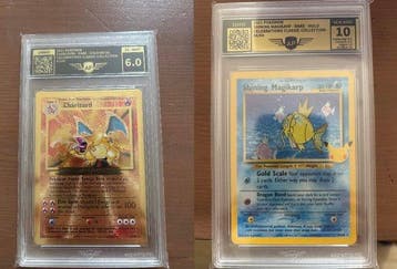 Pokémon - 2 Graded card - Charizard, Magikarp 4/102 & 66/64, Nieuw