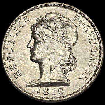 Portugal. 1 Escudo 1916 (Zonder minimumprijs)