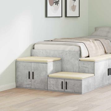 vidaXL Opbergkast 2 st Beton Grijs 127 x 41 x 40 cm Bewerkt, Huis en Inrichting, Slaapkamer | Nachtkastjes, Minder dan 45 cm, Verzenden
