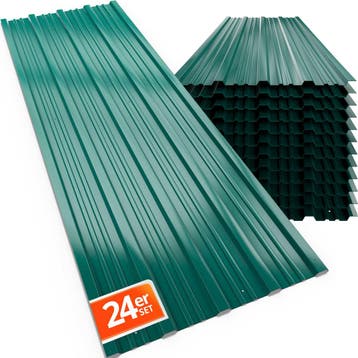 Trapezium Dakplaten 24 Stuks Groen 129x46cm voorgeboord, Verzenden, Nieuw