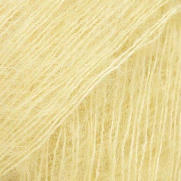 DROPS Kid-Silk Uni Colour - 73 mistig geel - Mohair Garen, Ophalen of Verzenden, Nieuw