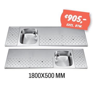 RVS Spoeltapblad ST-BB180-1 - Horecajenp.nl, Nieuw in verpakking
